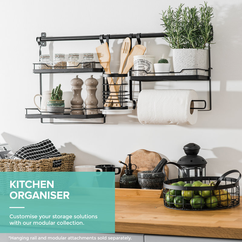 Woodside Cabinet Shelving Rack, Black