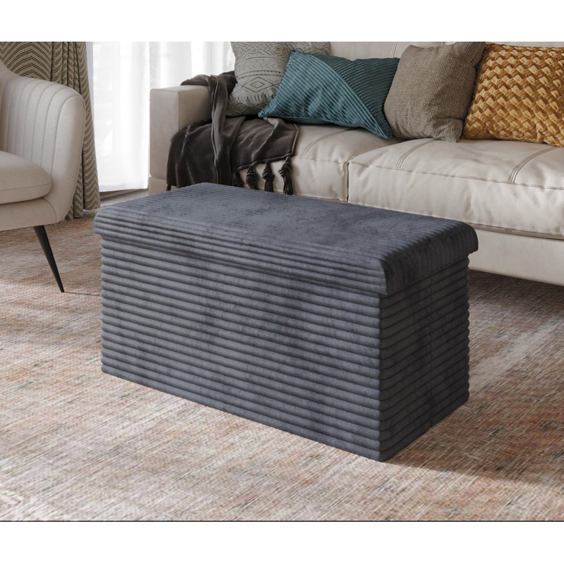 Banc de rangement rembourré Millett, Gris