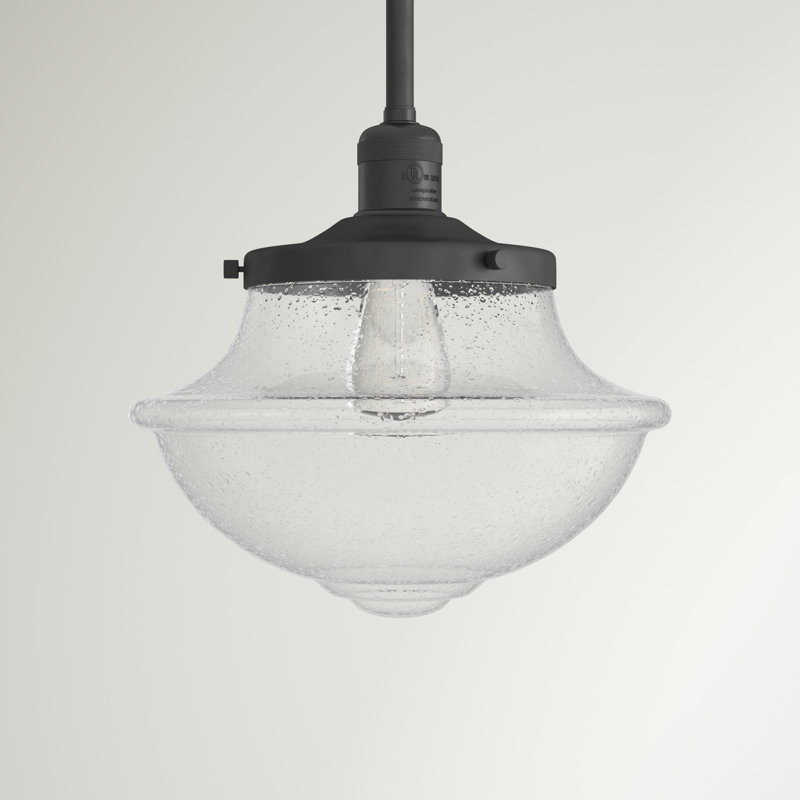 Luminaire suspendu simple à 1 lumière Baptiste, Ampoule DEL 6 watts rétro, Grainé, Noir mat