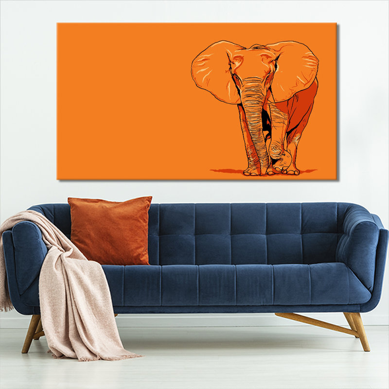 Elephant - Wrapped Canvas Art Prints, 76cm H x 127cm W x 3.2cm D