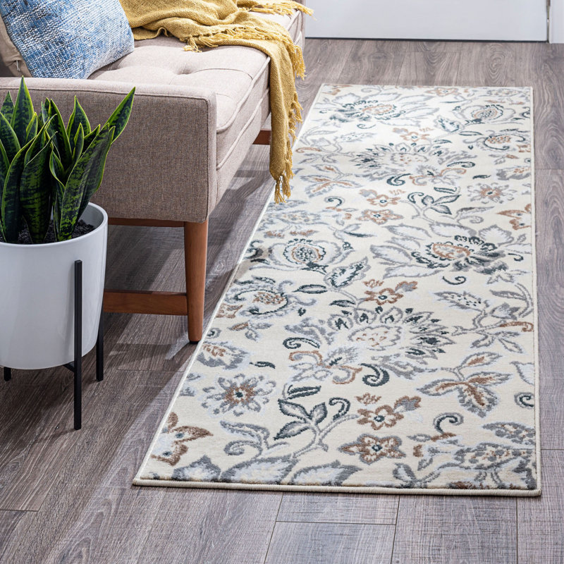 Tapis floral Waldenburg, Tapis de couloir 2 pi 3 po x 7 pi 3 po