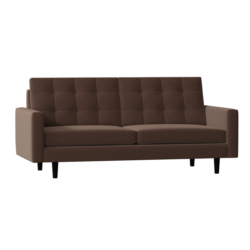 Canapé à accoudoirs carrés avec coussins réversibles, Brun Key, 60 pouces, Noir
