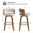 Mid-Century 28.3" Upholstered Bar Stools With Curved Wood Back Backrest-785715922