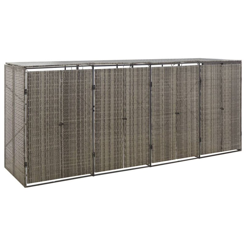 Remise à ordures en rotin traditionnel l 8,99 pi. X P 2,63 pi., gris