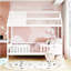 Lit simple en bois avec clôture, blanc