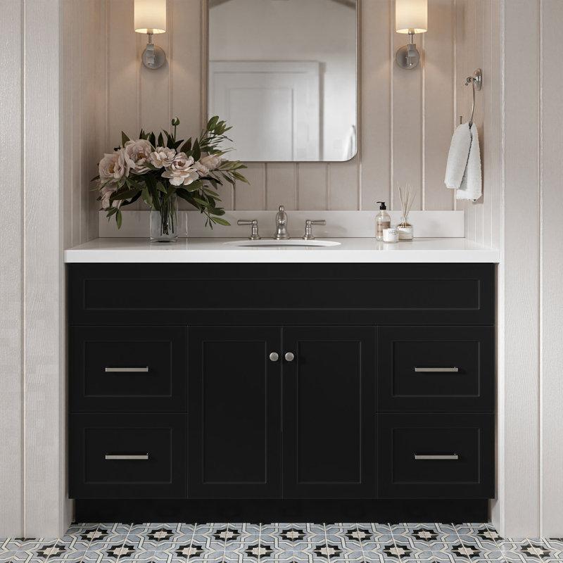 Ensemble de meuble-lavabo simple 55 po Hamlet, Noir
