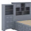 Lit plateforme simple en bois avec armoire et 4 tiroirs-944305297