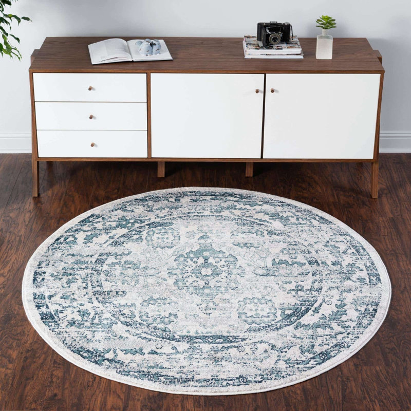 Endel Abstract Indoor Rug, Round 5'