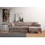 Élégant canapé-lit d'angle, brun clair, 106,3 x 55,1 x 30,3 pouces | Structure en bois de hêtre durable et en carton, tissu 100% polyester | Mécanisme de dossier pivotant, tissu facile à nettoyer, parfait pour les petits espaces et les chambres d'amis-1356911426-1356911436