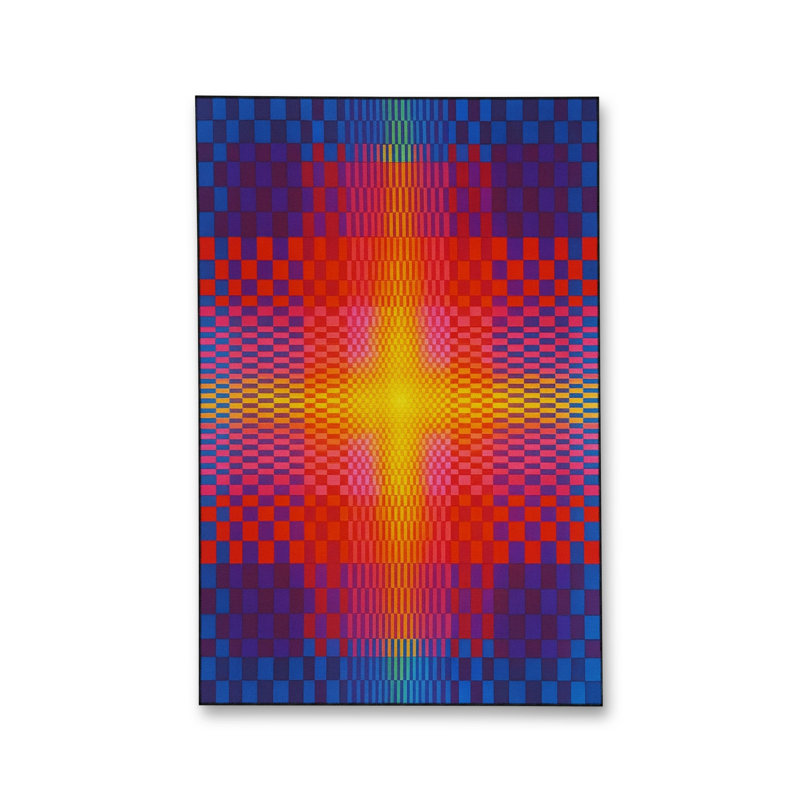 Tapis bleu tissé lavable rétro Mosso, 2'6" x 4'11"
