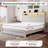 ​King Size Storage Bed with Multi-Function Headboard, Space Saving Design, White-192090346-186564644