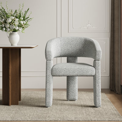 Chaise de salle à manger rembourrée avec accoudoirs tonneau