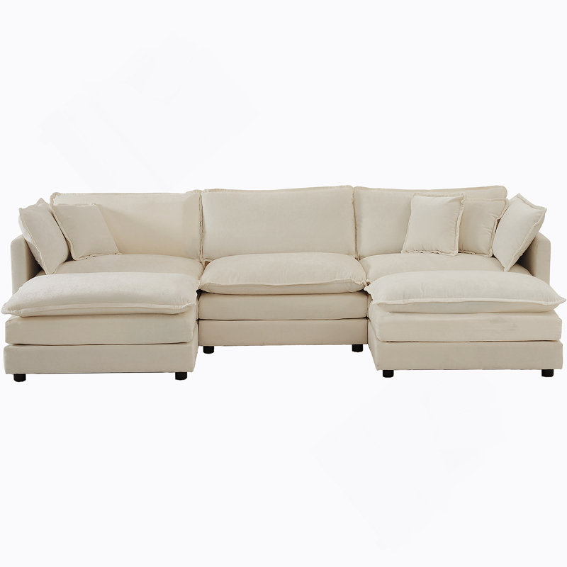 Canapé modulaire convertible polyvalent avec repose-pieds réversible et repose-pieds combos pour le salon