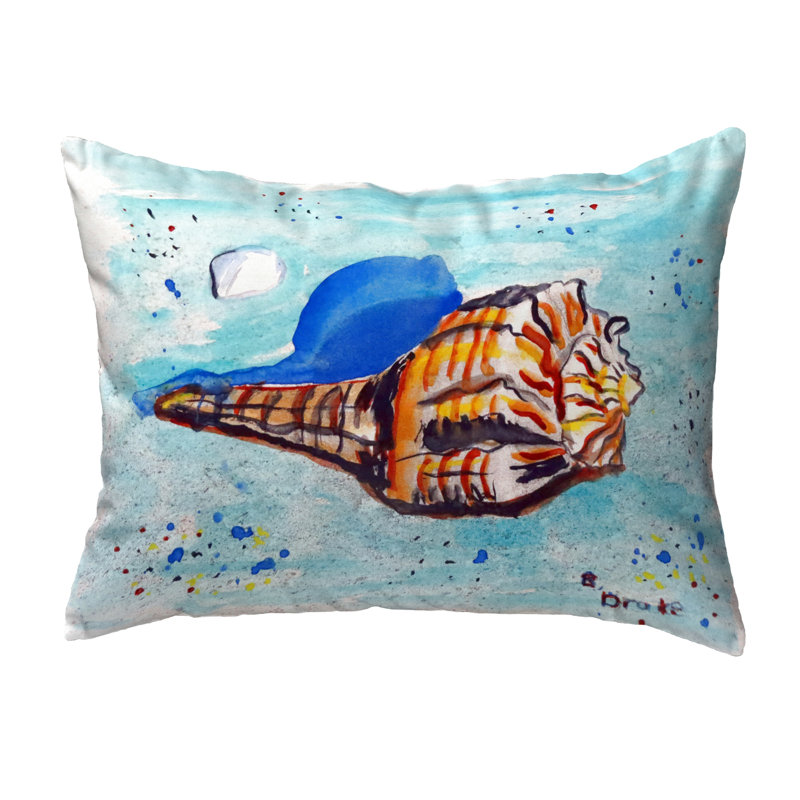 Shell Outdoor Reversible Throw Pillow