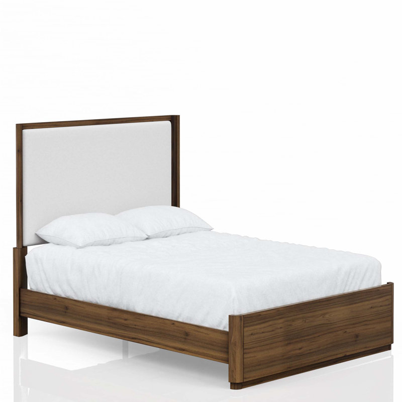 Grand lit tapissier en noyer (seulement lit)