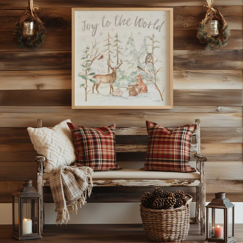 Impression de Woodland Winter Wishes II, H 13,75 po x l 13,75 po, Cadre simple en zinc patiné, bois massif
