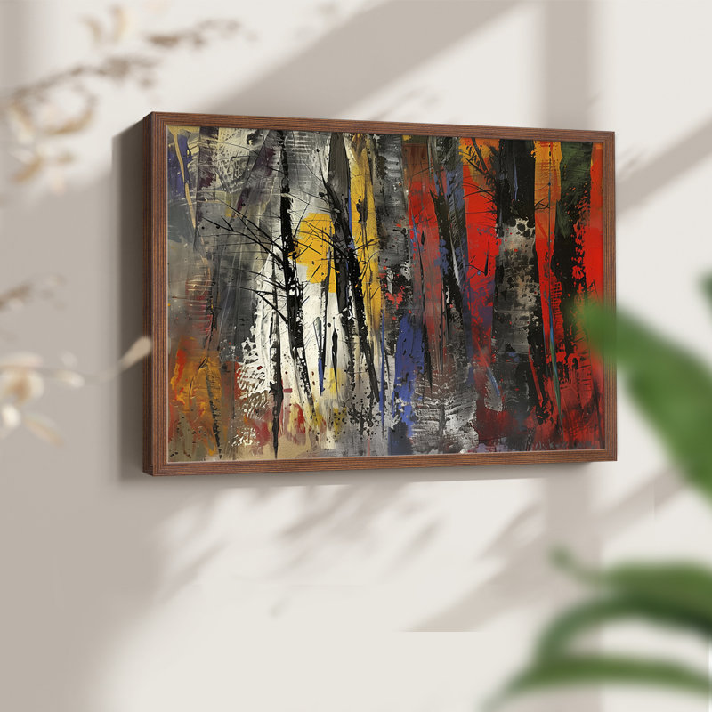 Série abstraite - CLxxxi - reproduction encadrée, Noyer, H 16 po x l 20 po