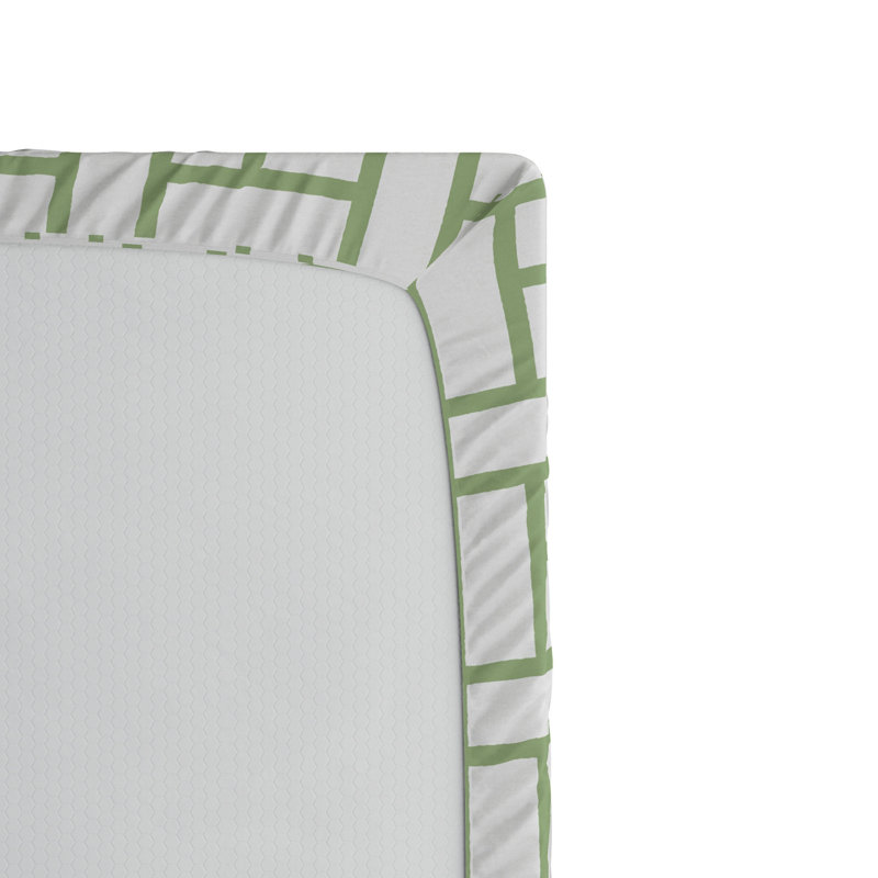 Microfiber Geometric Fitted Sheet, Twin Fitted Sheet