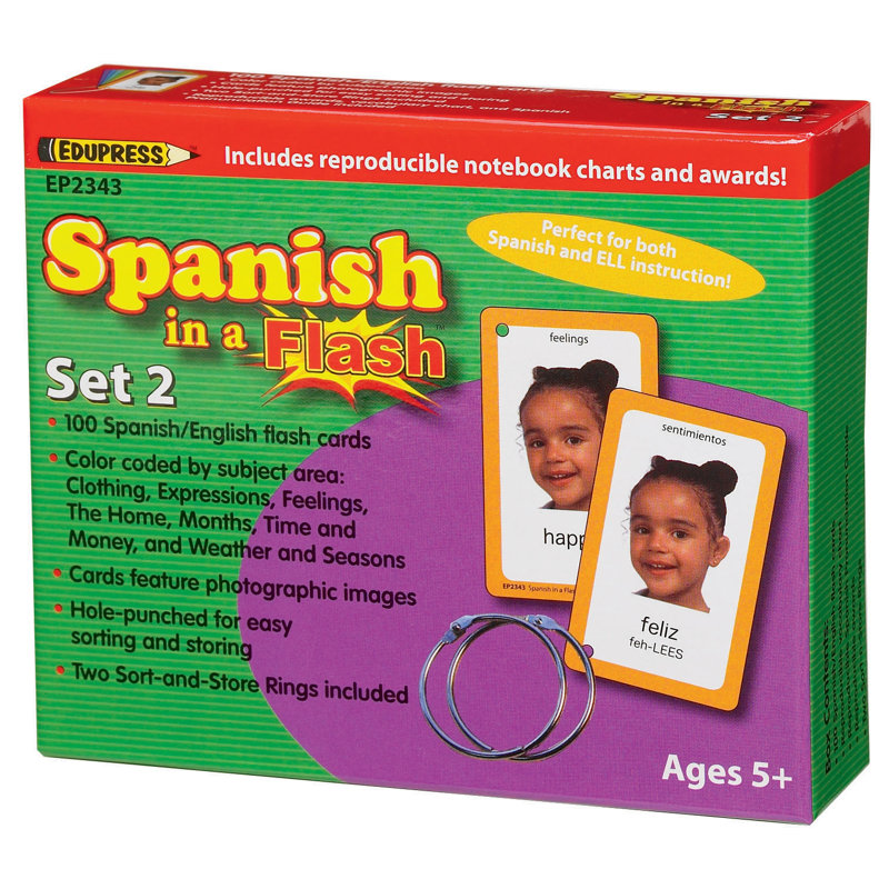 2 cartes flash espagnoles dans un ensemble