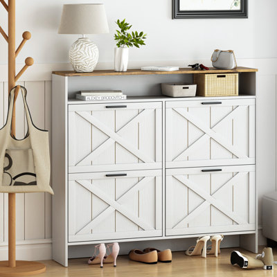 Tomkia Cabinet with 4 Flip Drawers