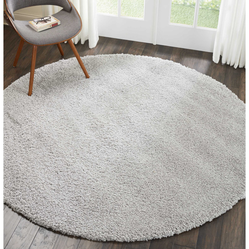 Tapis argenté / gris Bardhi, Rond 4 pi