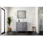Meuble-lavabo de salle de bain 36 po X P 22 po D, dessus en quartz décalé à droite, ensemble de robinet et Miroirs-2143774607