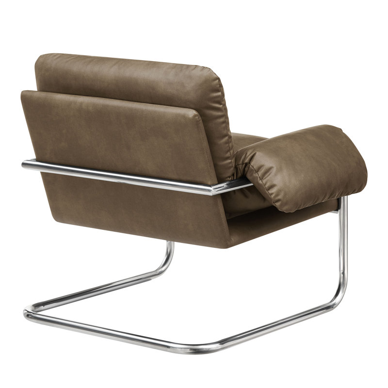 Fauteuil d'appoint en cuir végétalien Ansel, Champignon