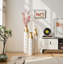 3 grands vases de plancher en métal glacé blanc 3 pièces - Superbe décor pour le salon