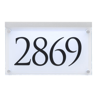 Frosted Crystal LED Lighted Trajan Engraved 1-Line Address Sign
