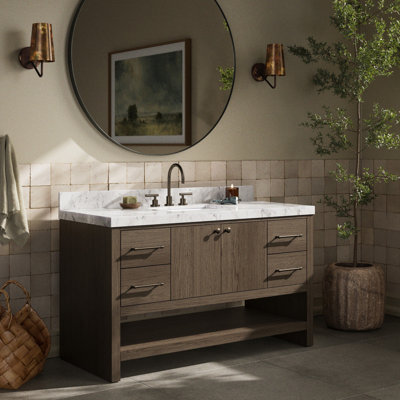 Duval Single Bathroom Vanity with Marble Top