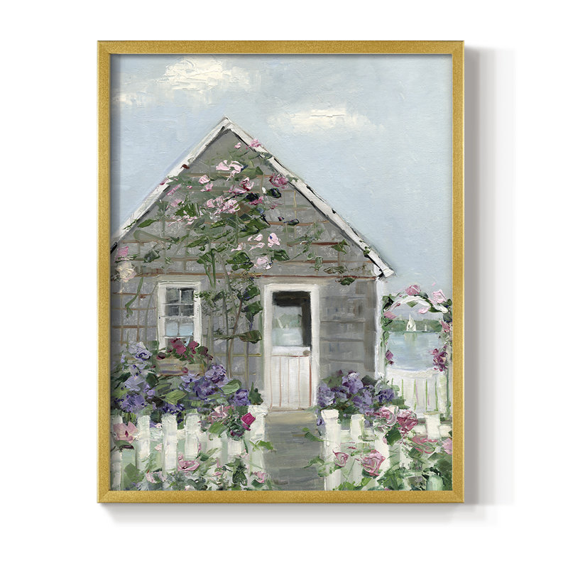 Coastal Cottage I, reproduction encadrée - bois massif, H 15 po x l 12 po, Doré