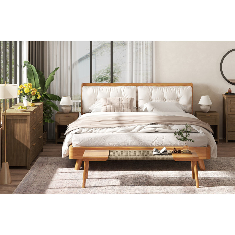 4 Piece Bedroom Set with Dresser & Nightstand, Special Walnut