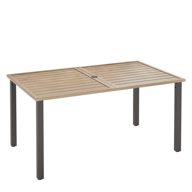 Romio 64" W Rectangular Outdoor Dining Table, Brown