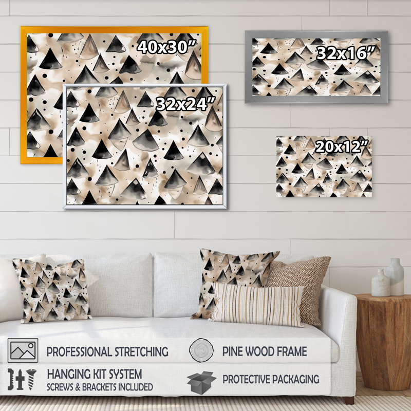 Sharwari Exploration Golden Symmetry Abstract I, reproduction d'art sur toile, H 30 po x l 40 po x P 1,5 po