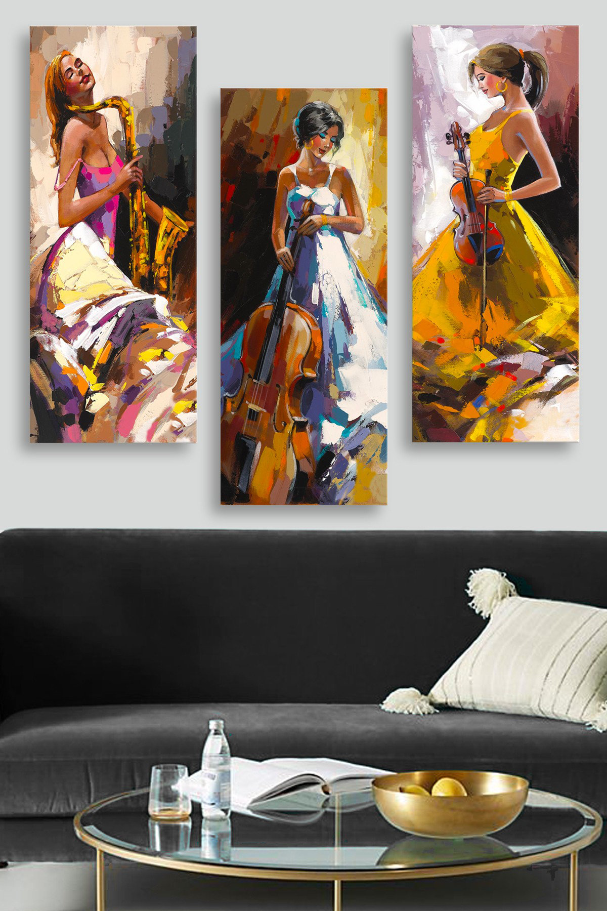 East Urban Home 3 Piece Unframed Painting Set on MDF | Wayfair