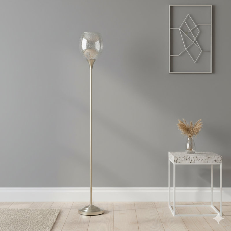 Uplight Floor Lamp With Mercury Glass Shade