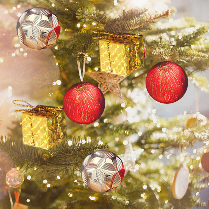 22 pièces d'accessoires de décoration de Noël boules de sapin de Noël incassables pour manteaux de cheminée