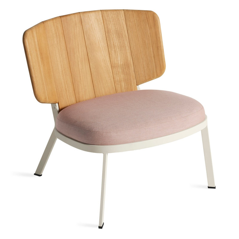 Low Fade Outdoor Lounge Chair, White, Sunbrella Blush