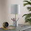 Winifred 19 in. White Modern Resin For Bedroom/Living Room Bedside Desk Nightstand Single accent Small Table Lamp With Linen Drum Shade And USB Port