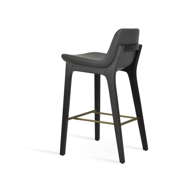Pera HB Wood Counter, Bar Stool (29" Seat Height), Black PPM