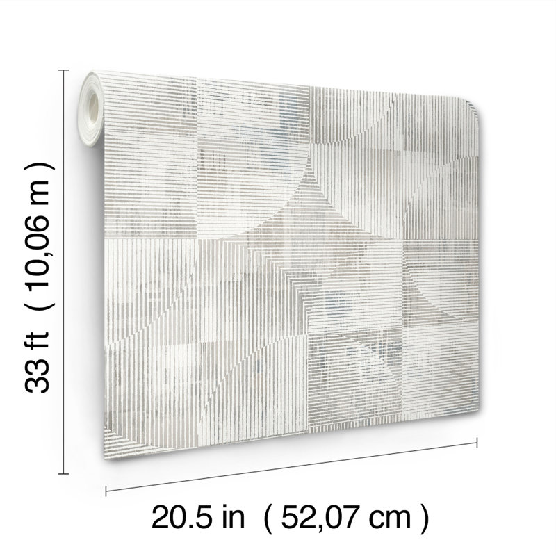 Papier peint géométrique Woodbine, Gris