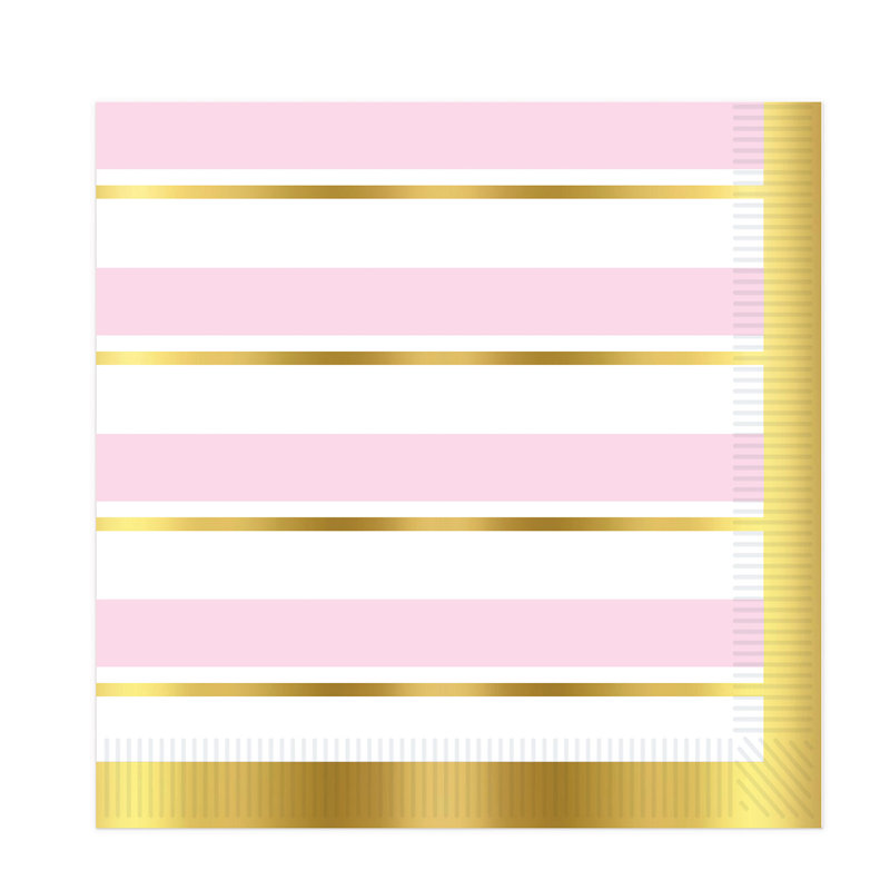 Striped Luncheon Napkins, Pnk