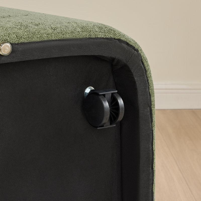 Upholstered Dining Chairs with Casters, Moss Green