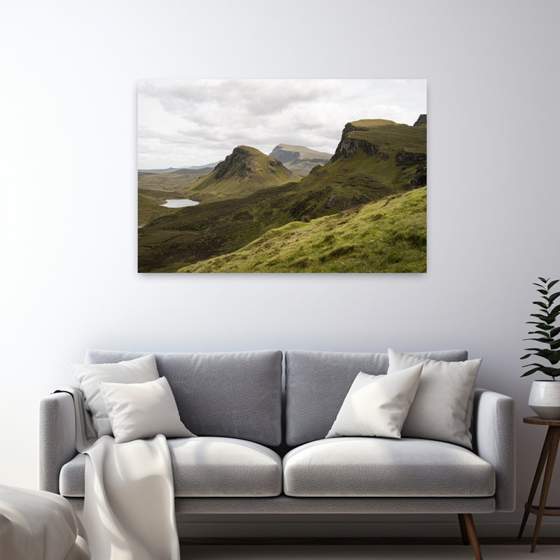 Quiraing Landscape On Ecosse 039 S, île de Skye, paysage serein tranquille abstrait de montagne, art mural, H 32 po x l 48 po