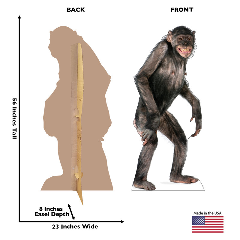 Life-Size Chimpanzee Cardboard Standup Display