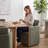 Modern Dining Arm Chair with Premium Upholstery & Hidden Casters-267622430