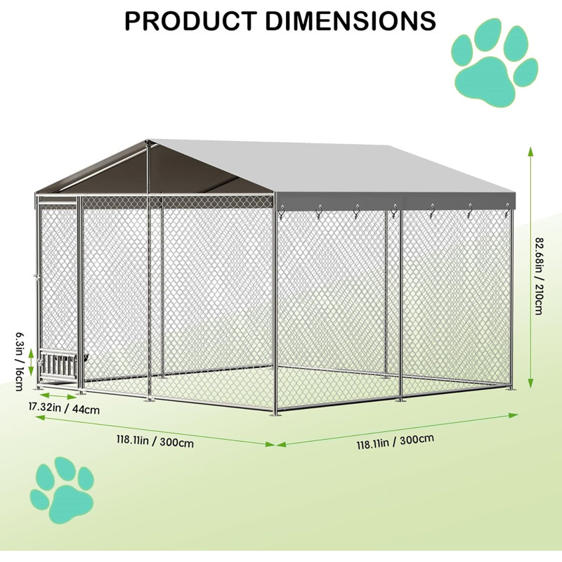 210cm H Metal Yard Kennel