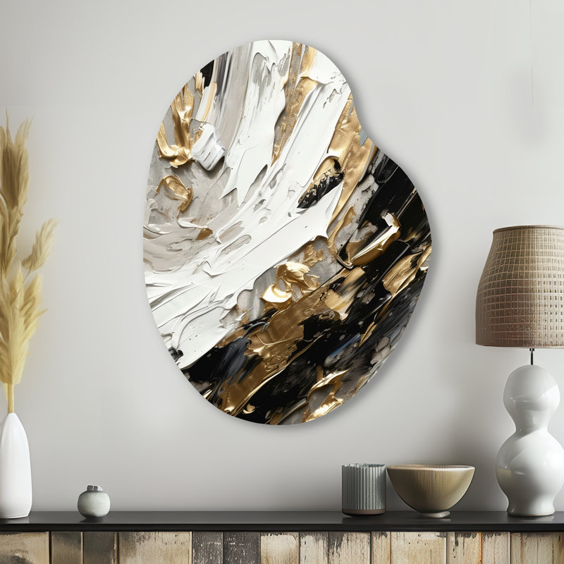 Malec - Art mural abstrait en forme de poire en métal asymétrique, H 38 po x l 28 po