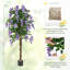2 pièces ficus artificiel de 5,5 pi de hauteur en fausse plante de glycine en pot de pépinière-1401646934