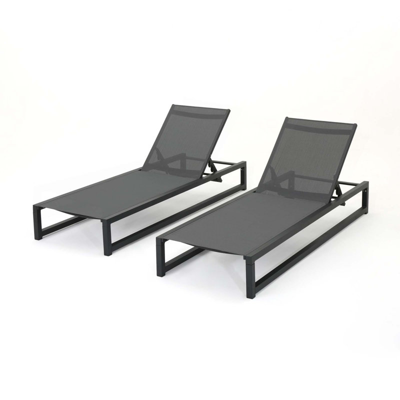 Modesta Chaise Lounge,Set Of 2, Gray, 2